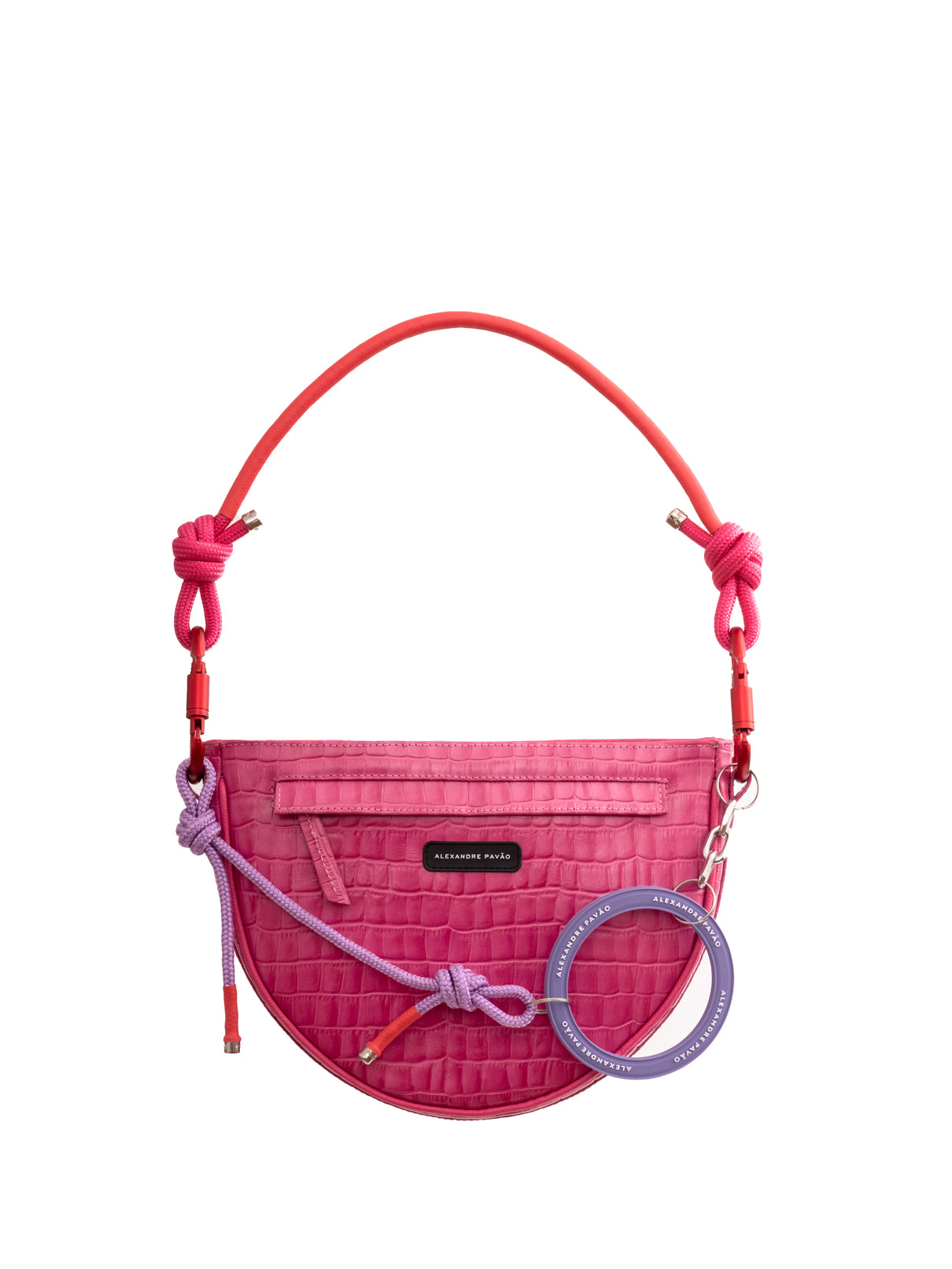 BELLA SHOULDER BAG - CROCO ROSA