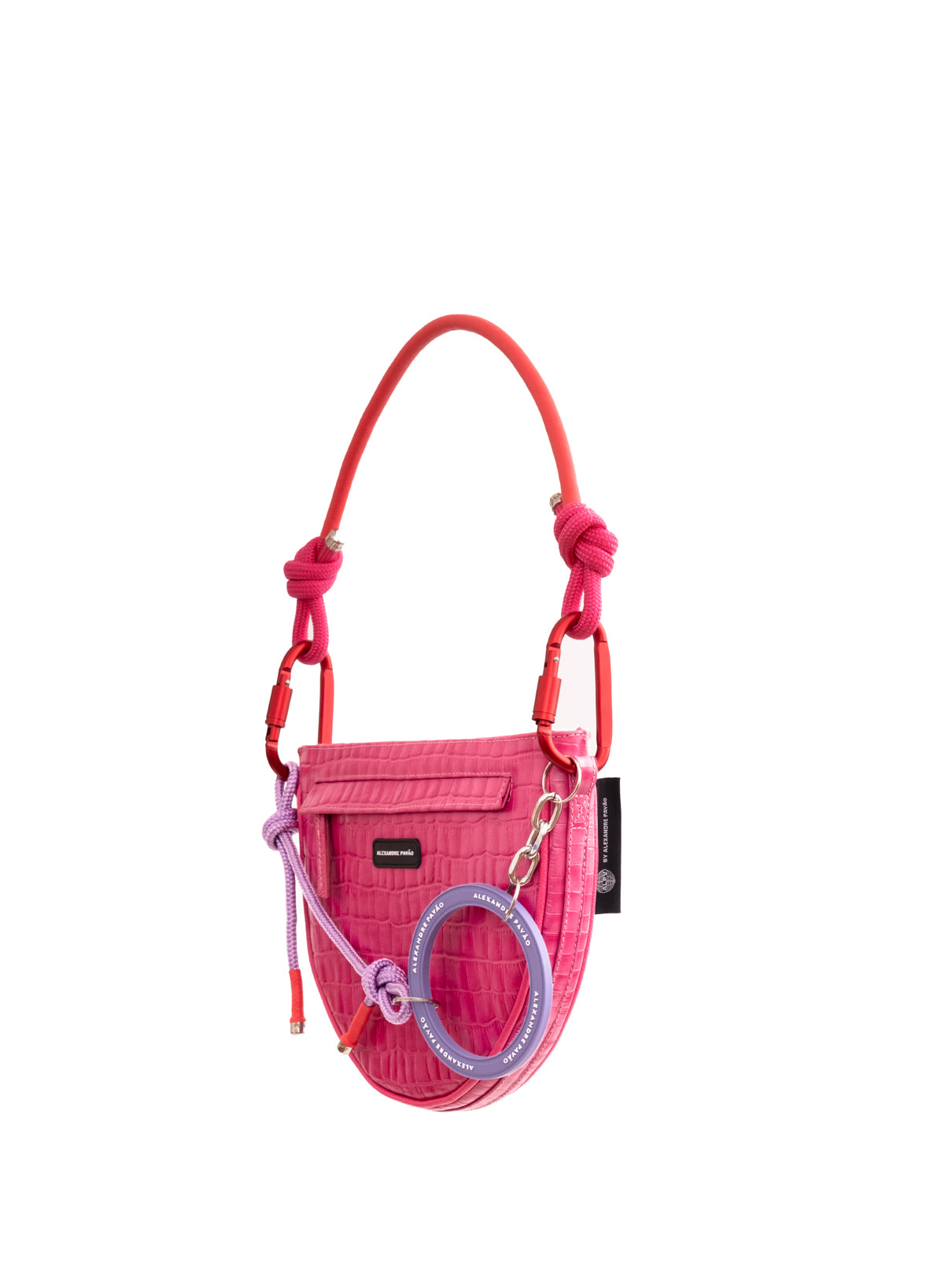 BELLA SHOULDER BAG - CROCO ROSA